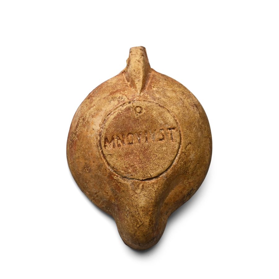 Roman Terracotta Oil Lamp with Amphora