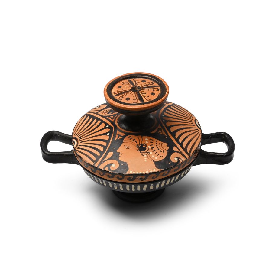 Greek Apulian Red-Figure Lekanis with Ladies of Fashion