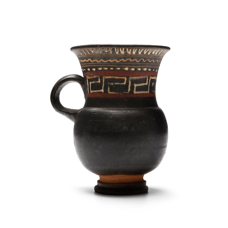 Greek Gnathian Black-Glazed Thistle Jug