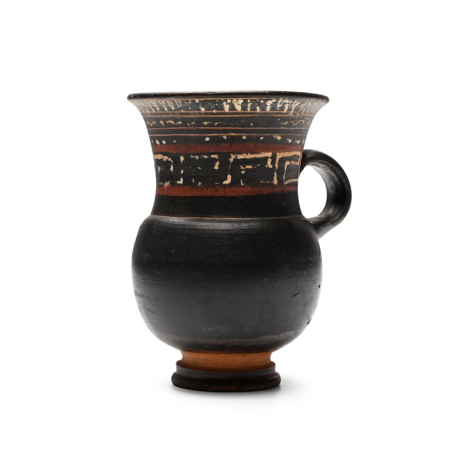 Greek Gnathian Black-Glazed Thistle Jug