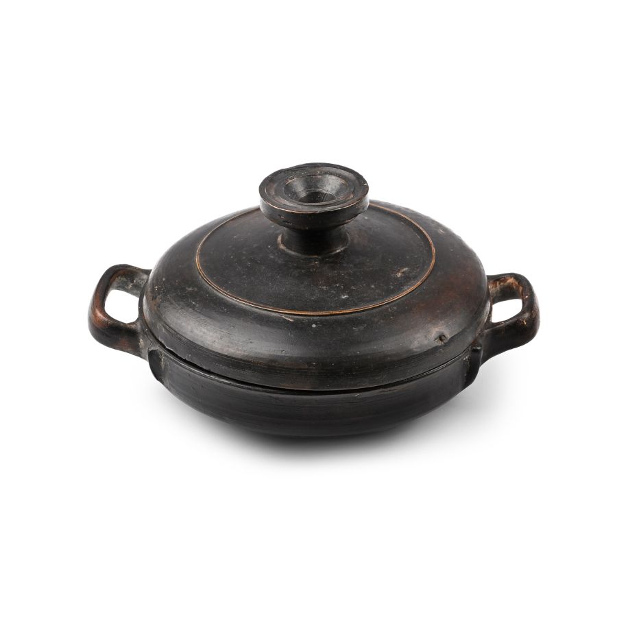 Greek Attic Black-Glazed Lidded Lekanis
