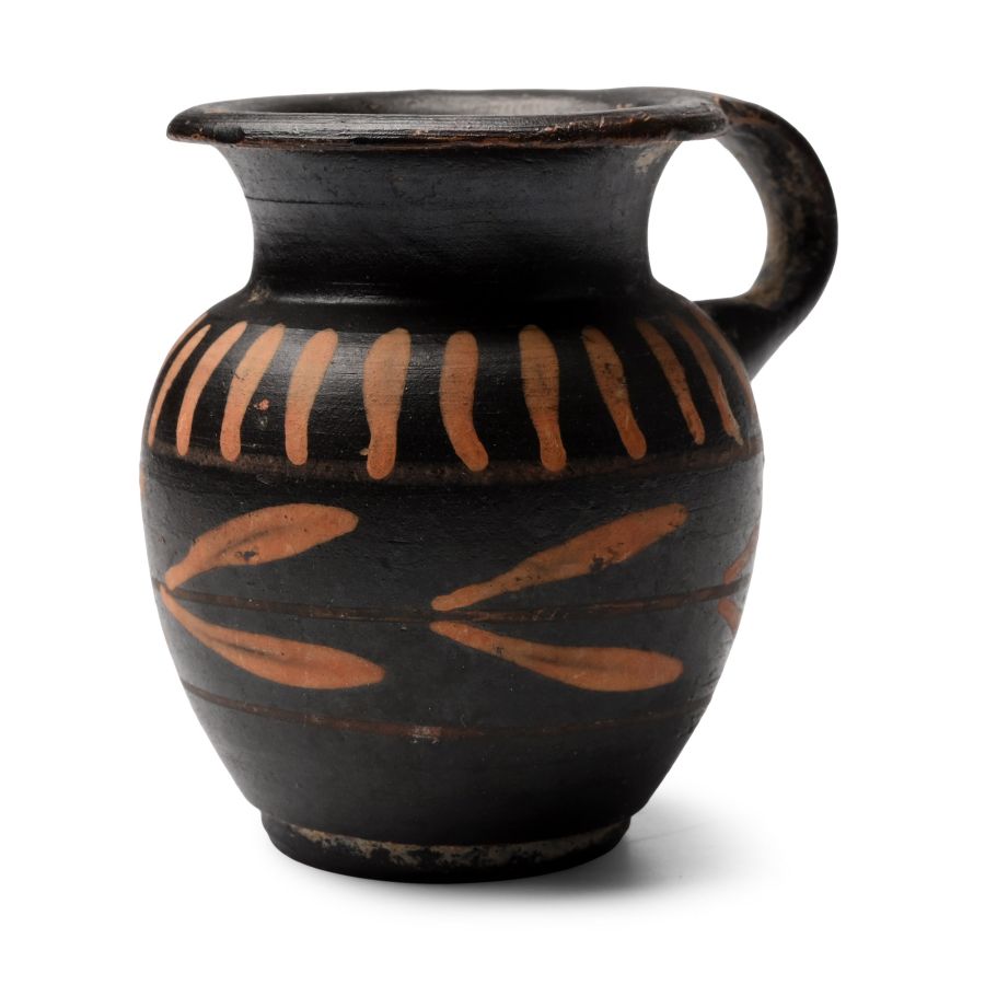 Greek Xenon Black-Glazed Mug with Laurel Leaves