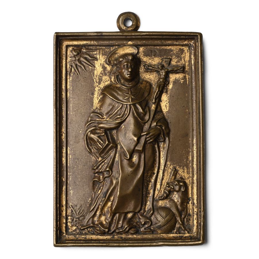 Brass Plaque with St. Dominic