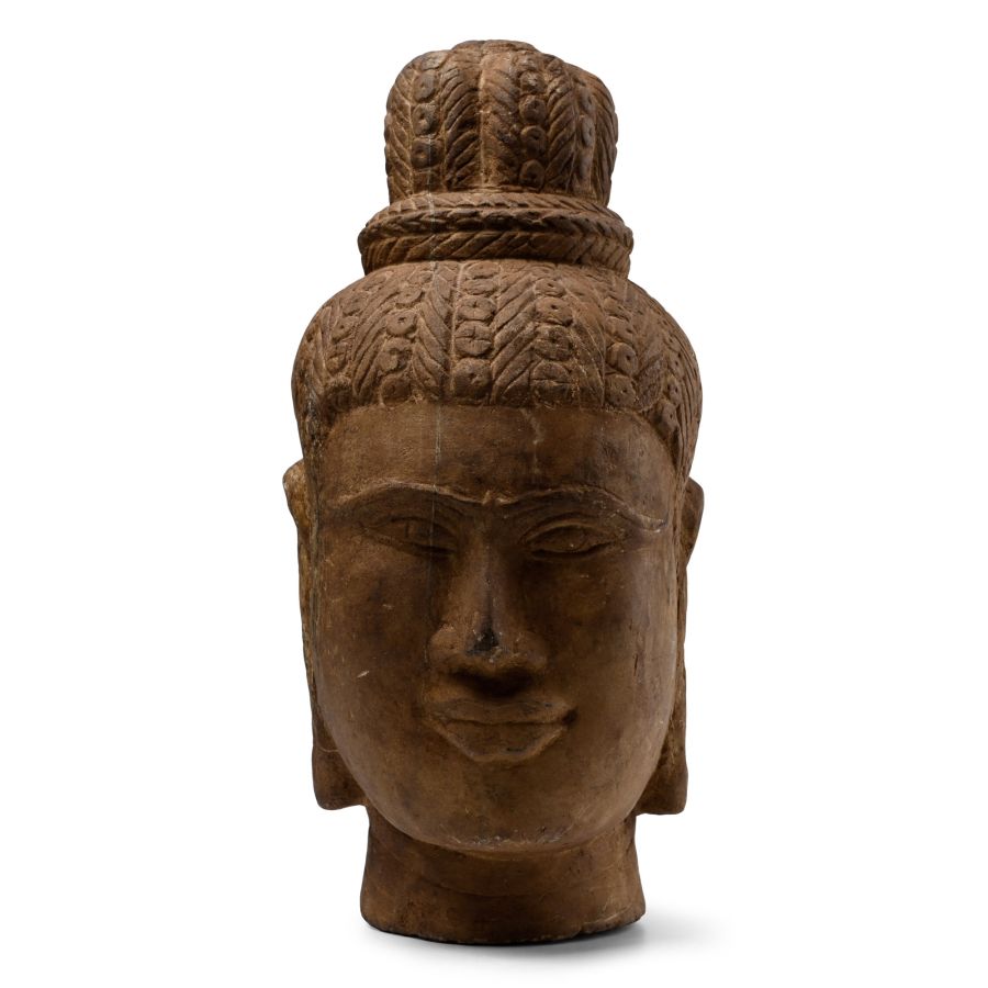 Khmer Style Sandstone Head of the God Shiva