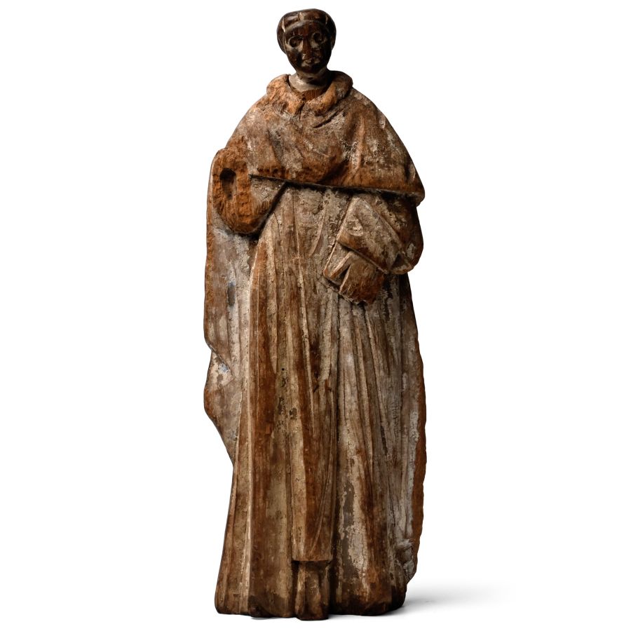Post Medieval Wooden Statue of a Dominican Priest