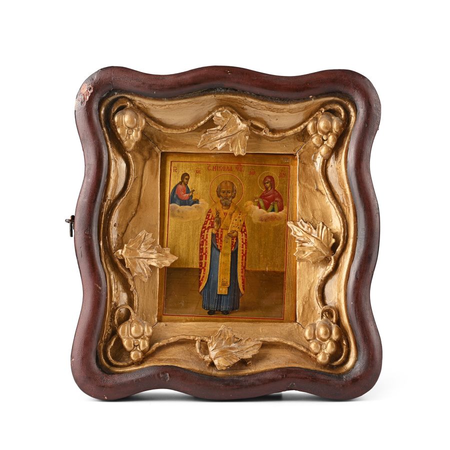 Russian Icon of Saint Nicholas in Byzantine Style
