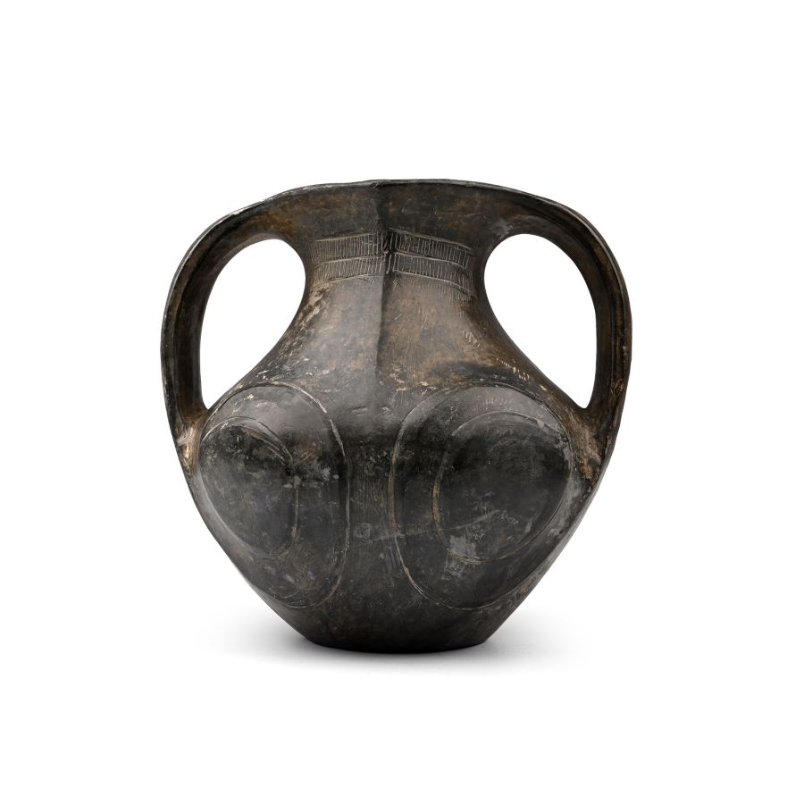 Chinese Han Sichuan Black Eye Pottery Amphora