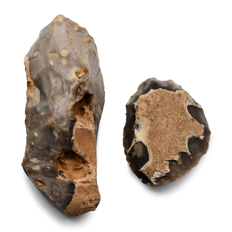 Stone Age Knapped Flint Pick and Scraper