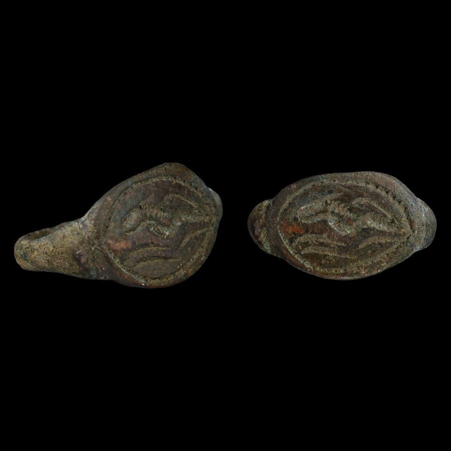 Parthian Bronze Ring with Running Animal