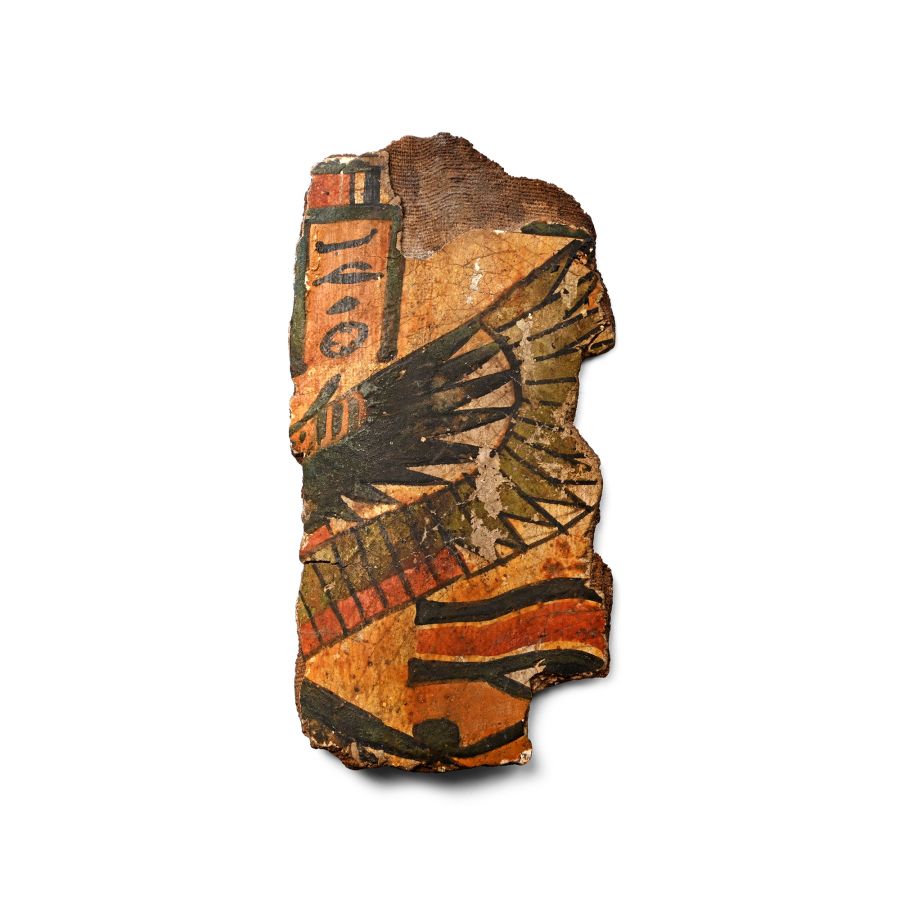 Egyptian Cartonnage Section with Eye and Wing