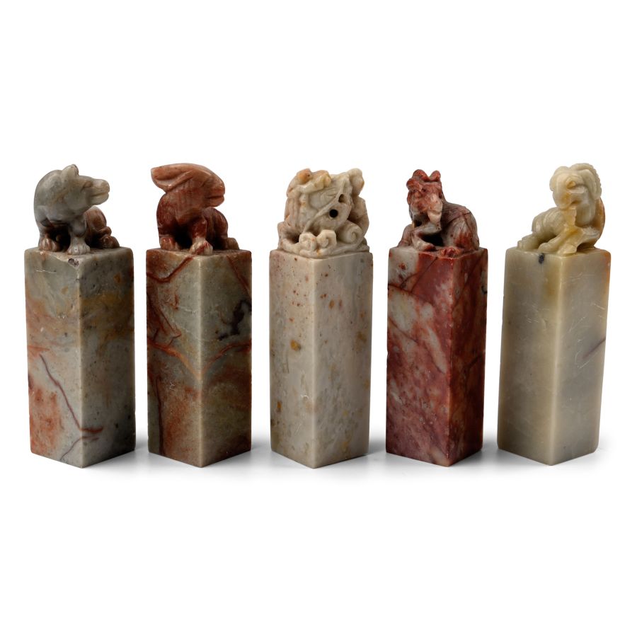 Chinese Soap Stone Chop Seal Collection with Animals