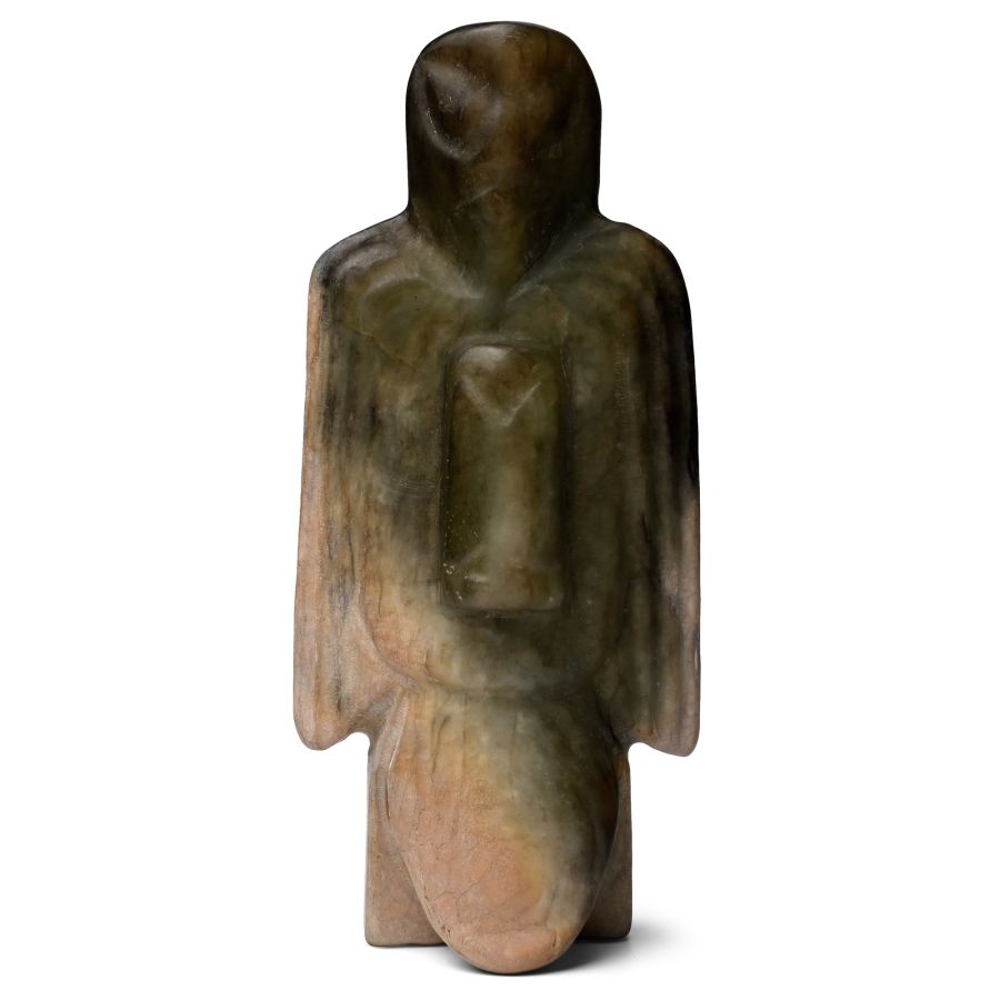 Chinese Hongshan Style Green Stone Figure