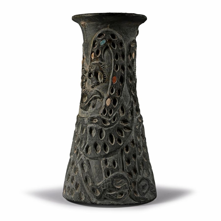 Bactrian Chlorite Vessel with Opposing Serpents