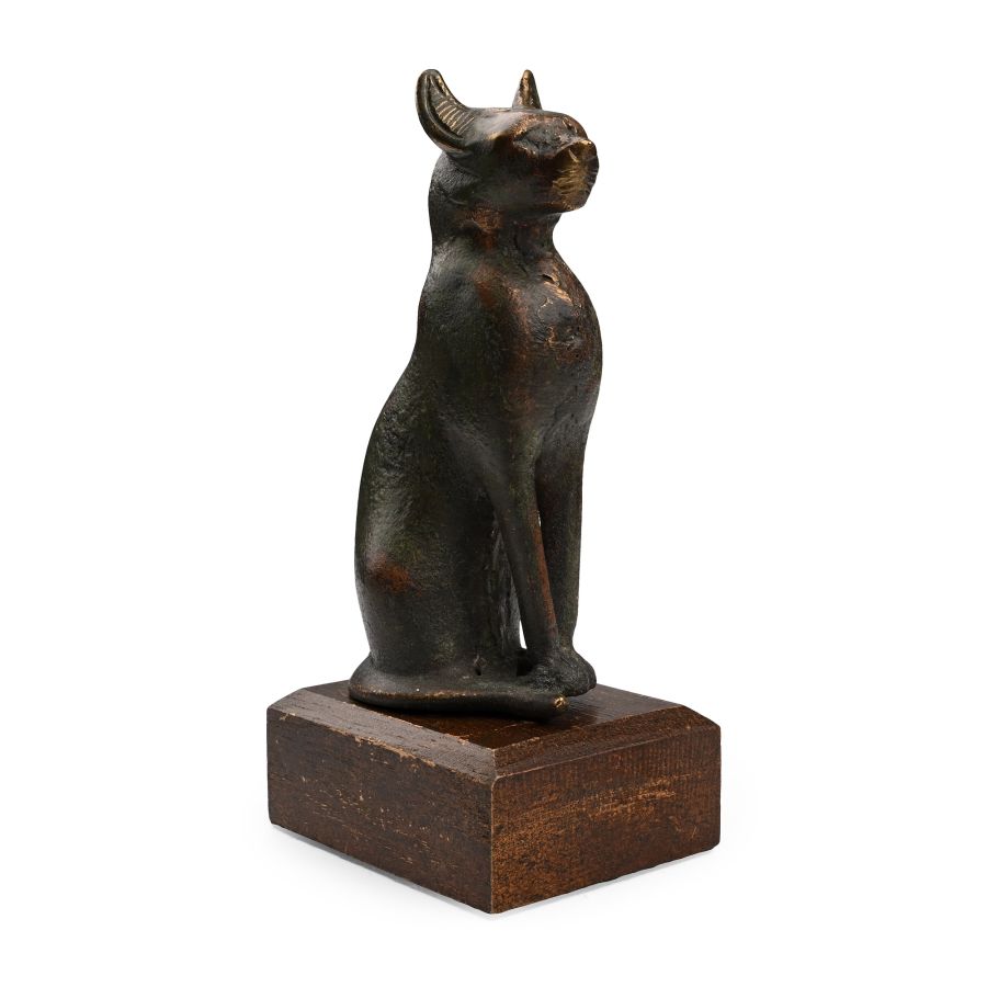 Grand Tour Egyptian Bronze Seated Cat