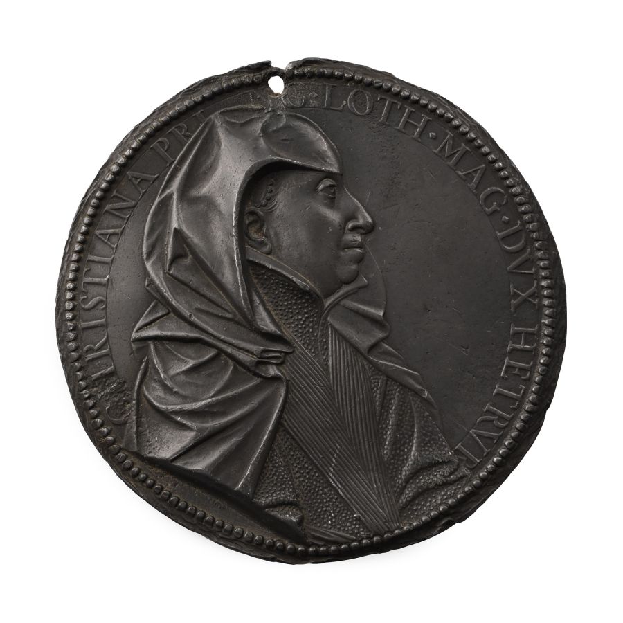 Christine of Lorraine Lead Commemorative Medallion