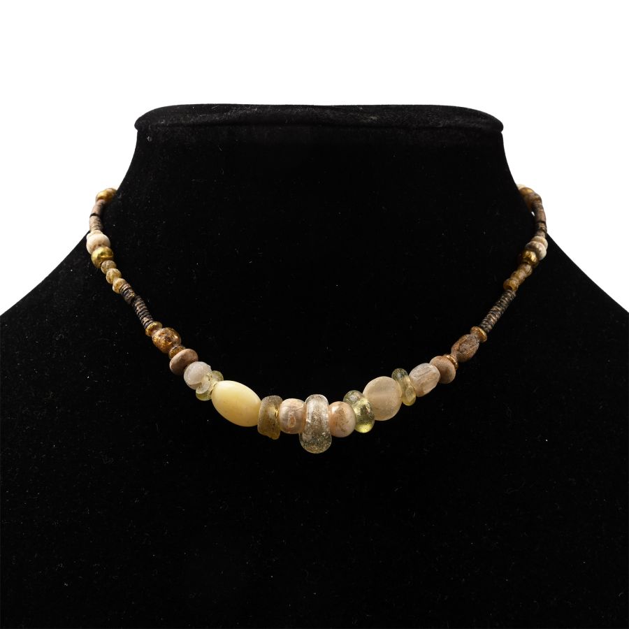 Roman Yellow Glass Bead Necklace String