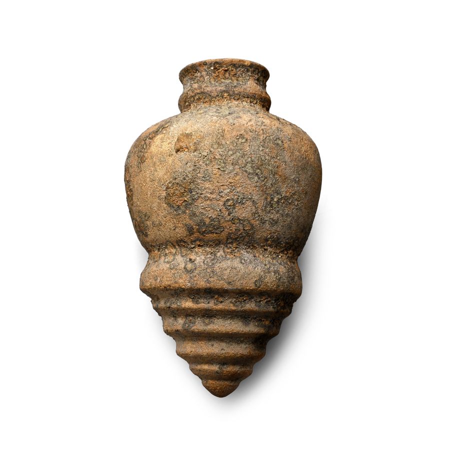 Indus Valley Ribbed Terracotta Flask