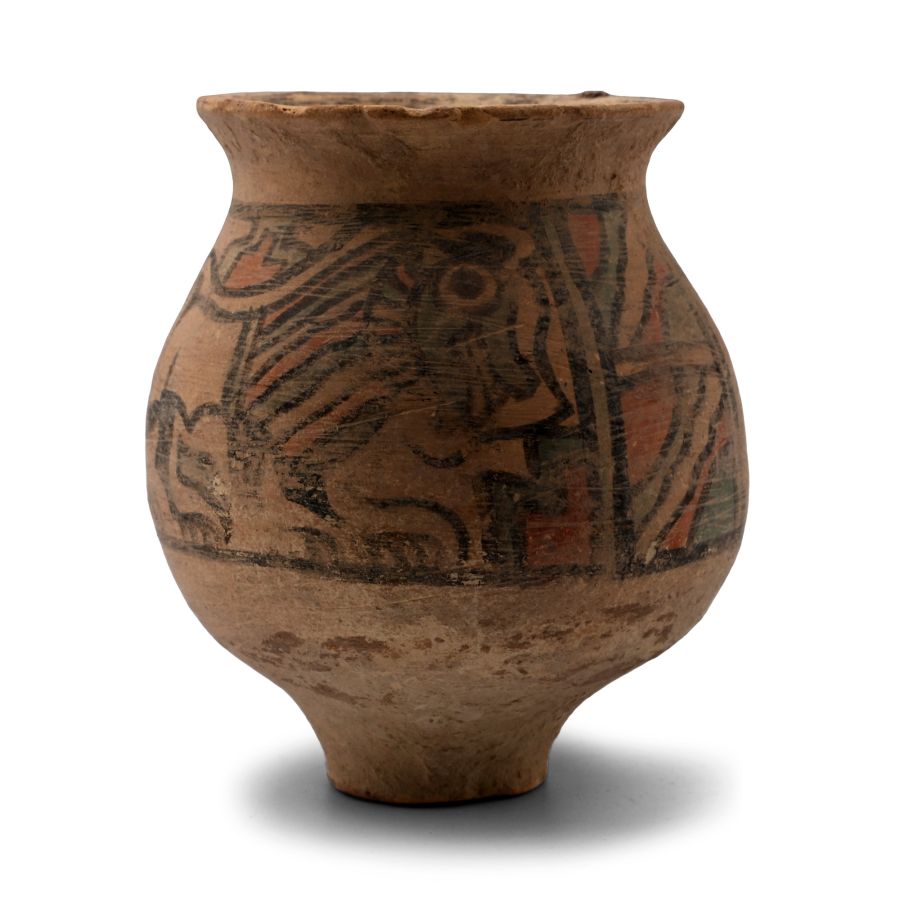Indus Valley Mehrgarh Terracotta Cup with Bull and Lion