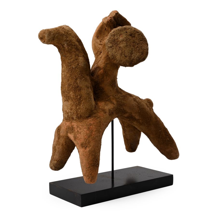 Archaic Greek Mounted Terracotta Warrior
