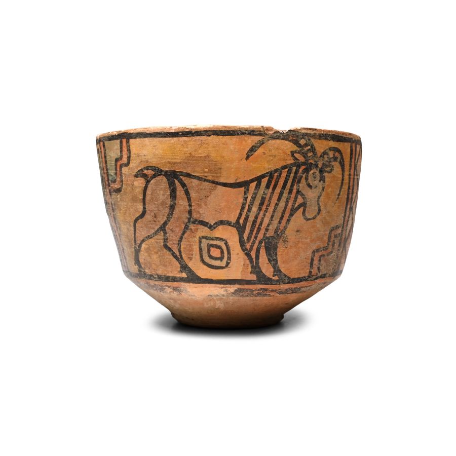Indus Valley Mehrgarh Terracotta Bowl with Ibex and Lion