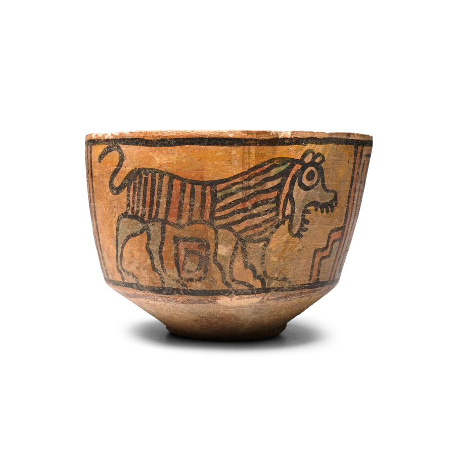 Indus Valley Mehrgarh Terracotta Bowl with Ibex and Lion