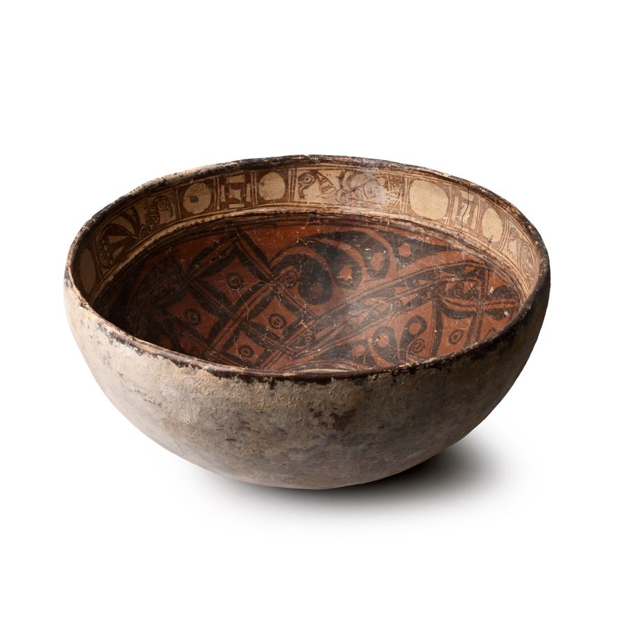 Large Indus Valley Decorated Terracotta Bowl