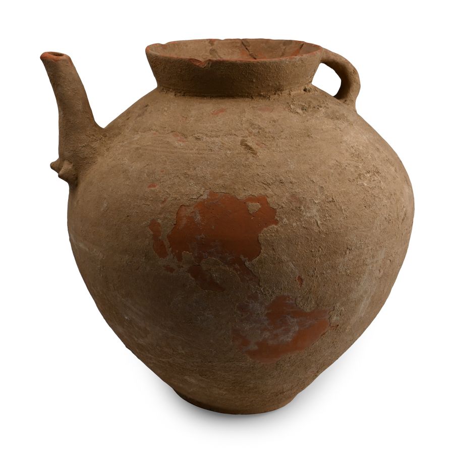 Large Indus Valley Mehrgarh Terracotta Vessel with Zoomporphic Spout