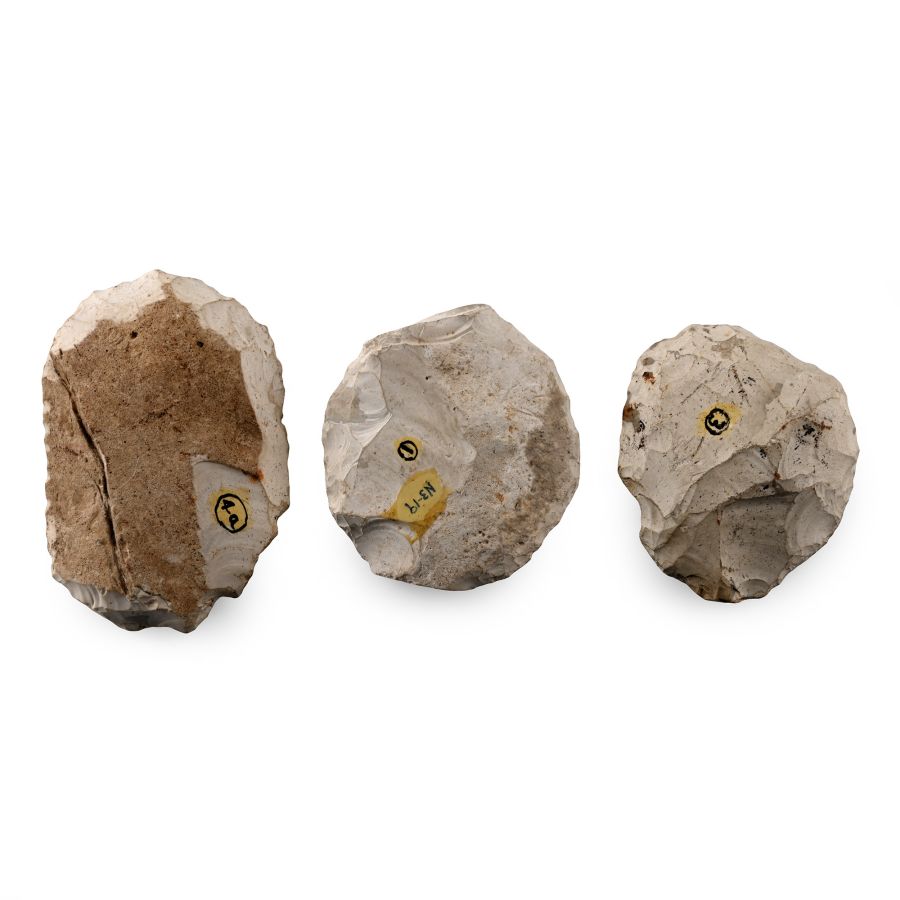 Stone Age Flint Scraper Group