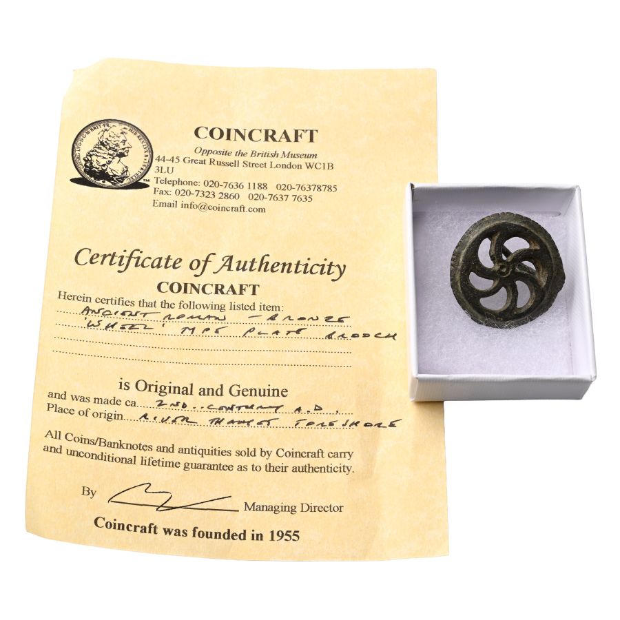 Romano-British Bronze Sun Wheel Plate Brooch