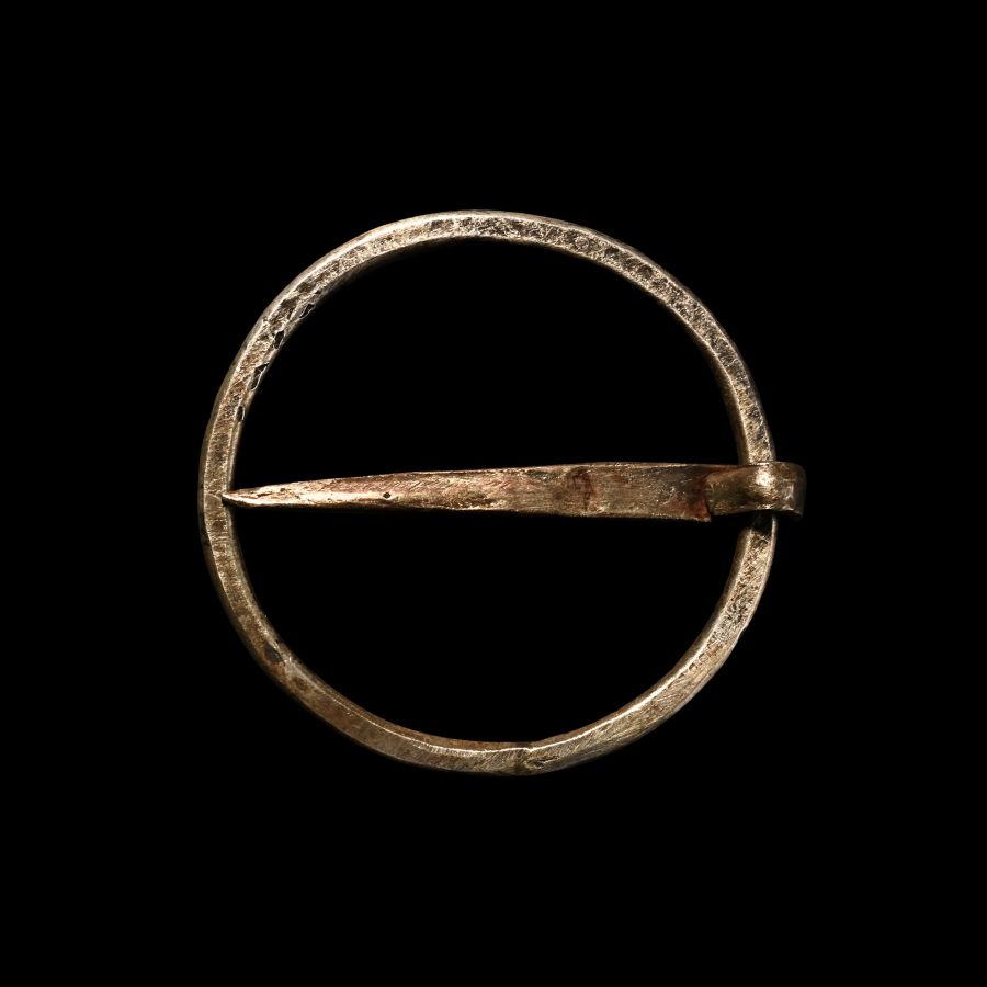 Medieval Silver Ring Brooch