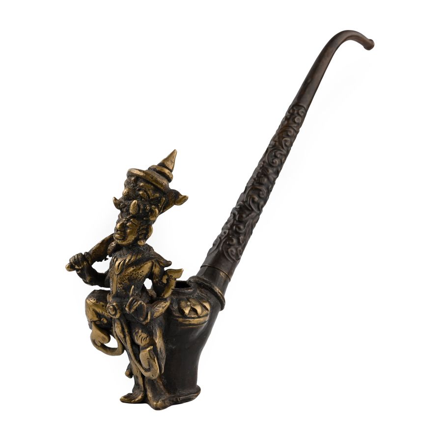 Indian Bronze Figural Opium Pipe