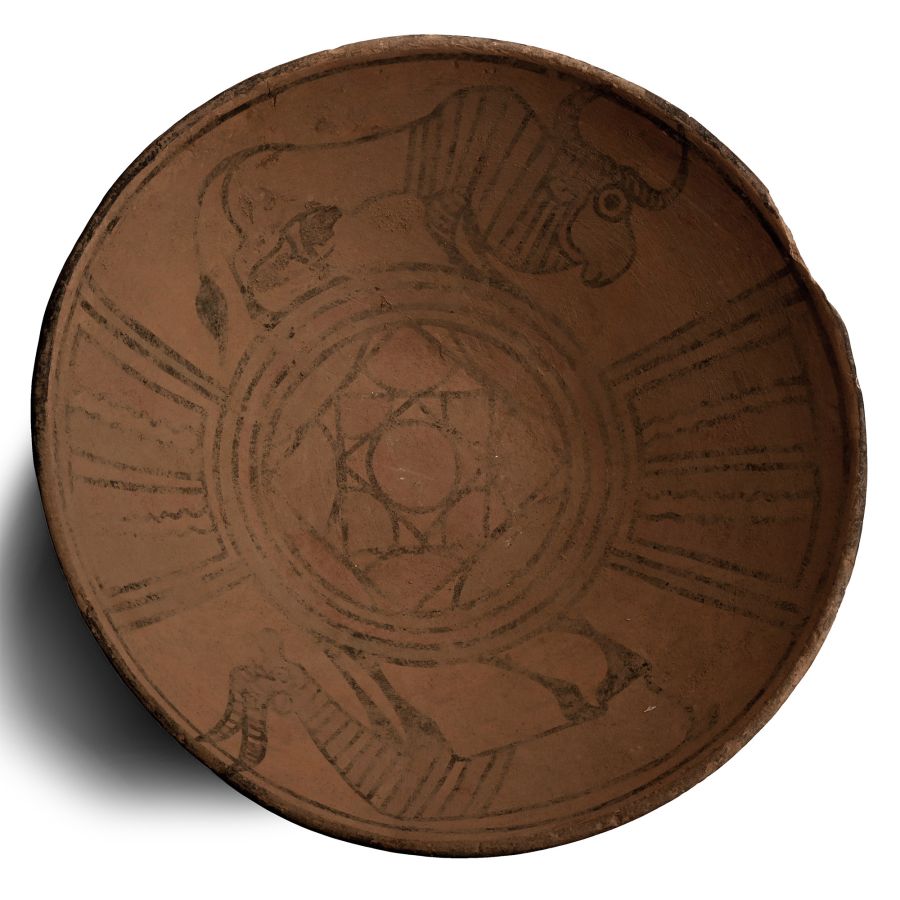Large Indus Valley Mehrgarh Terracotta Bowl with Animals