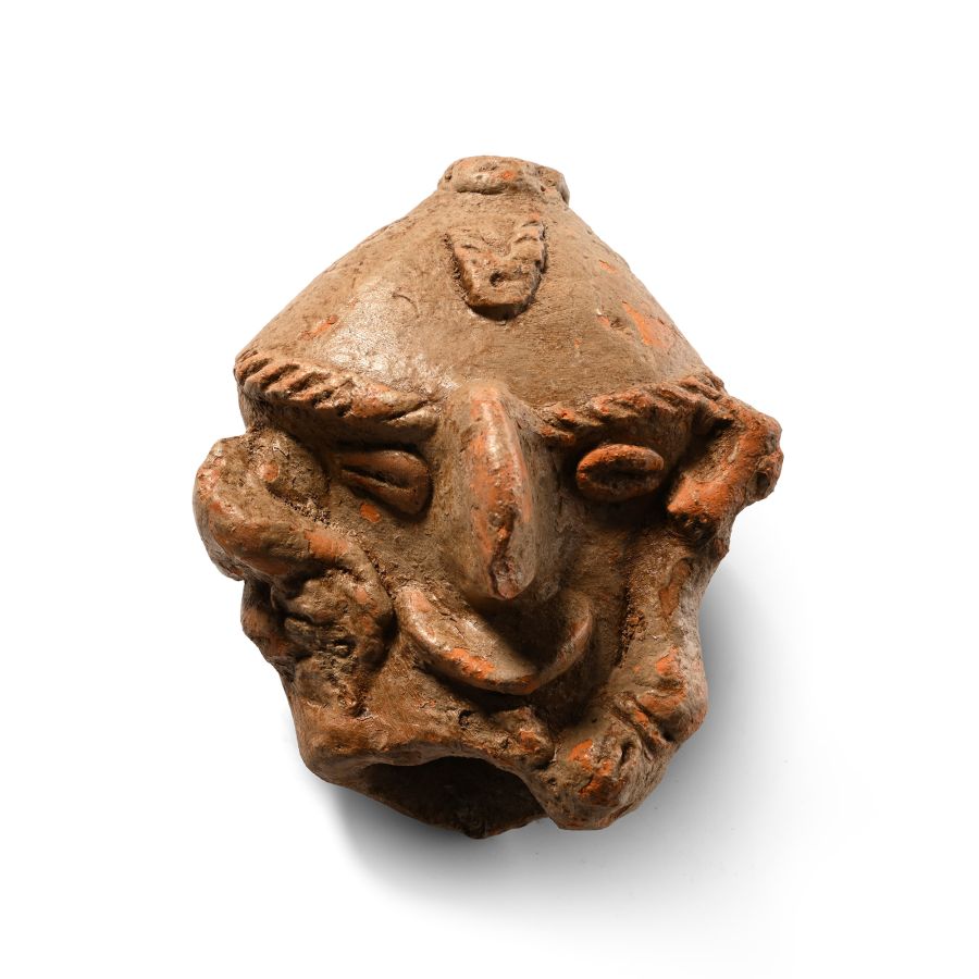 Large Western Asiatic Terracotta Statue Head