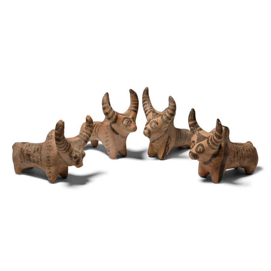 Indus Valley Style Terracotta Bull Group
