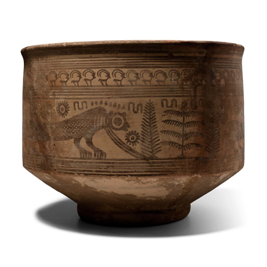 Large Indus Valley Mehrgarh Terracotta Jar with Animals