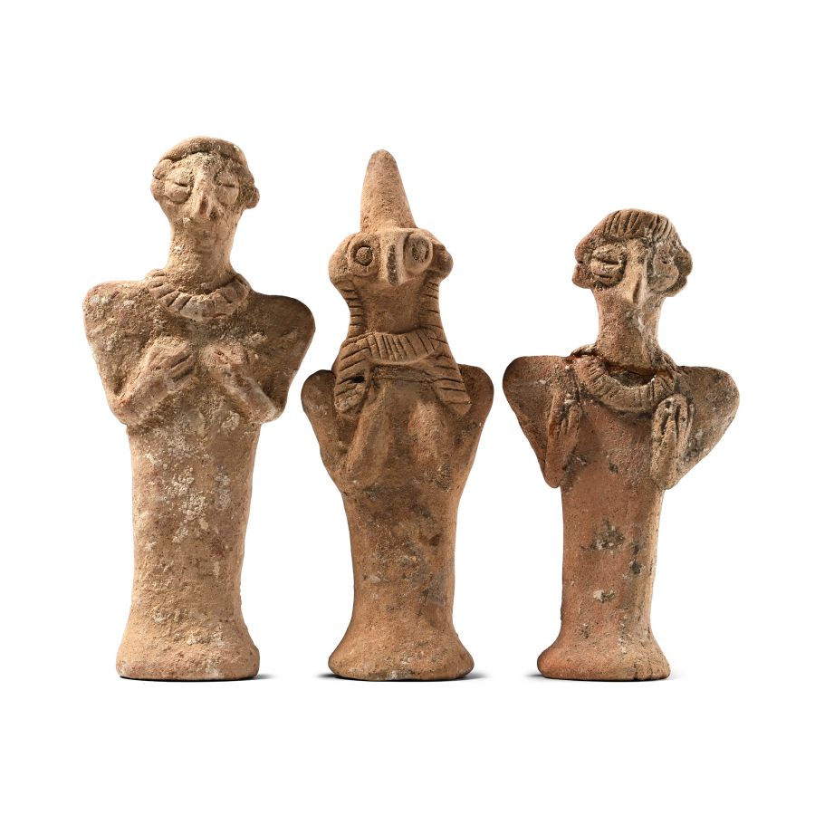 Syro-Hittite Terracotta Stading Figure Group