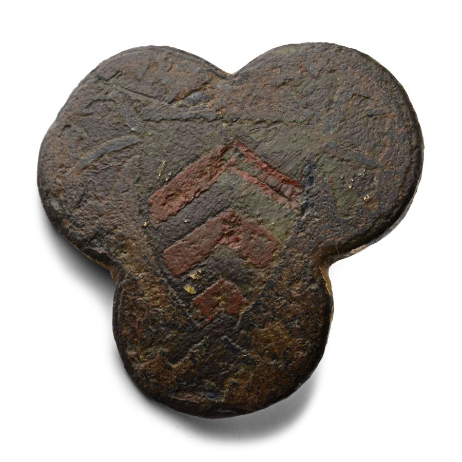 Medieval Knight's Enamelled Bronze Heraldic Stud