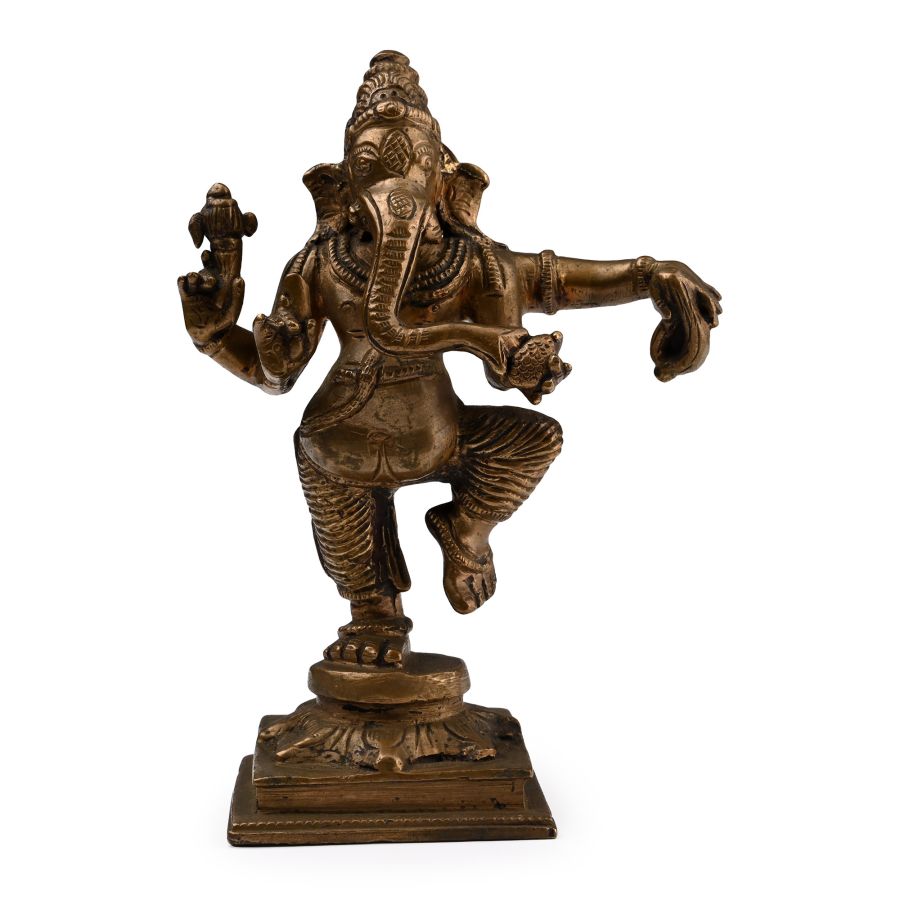 Sacred Copper-Alloy Dancing Ganesha