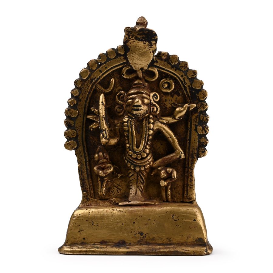 Sacred Copper-alloy Plaque with Shiva and Attendants