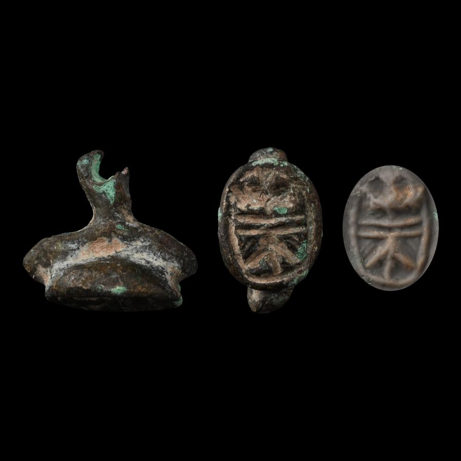 Phoenician Bronze Scaraboid Stamp Seal