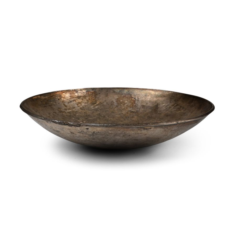 Romano-Gandharan Silver Phiale with Pointille Karoshti Inscription