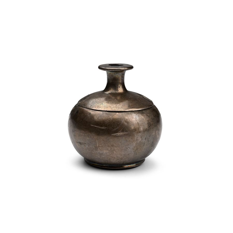 Romano-Gandharan Silver Aryballos with Cover