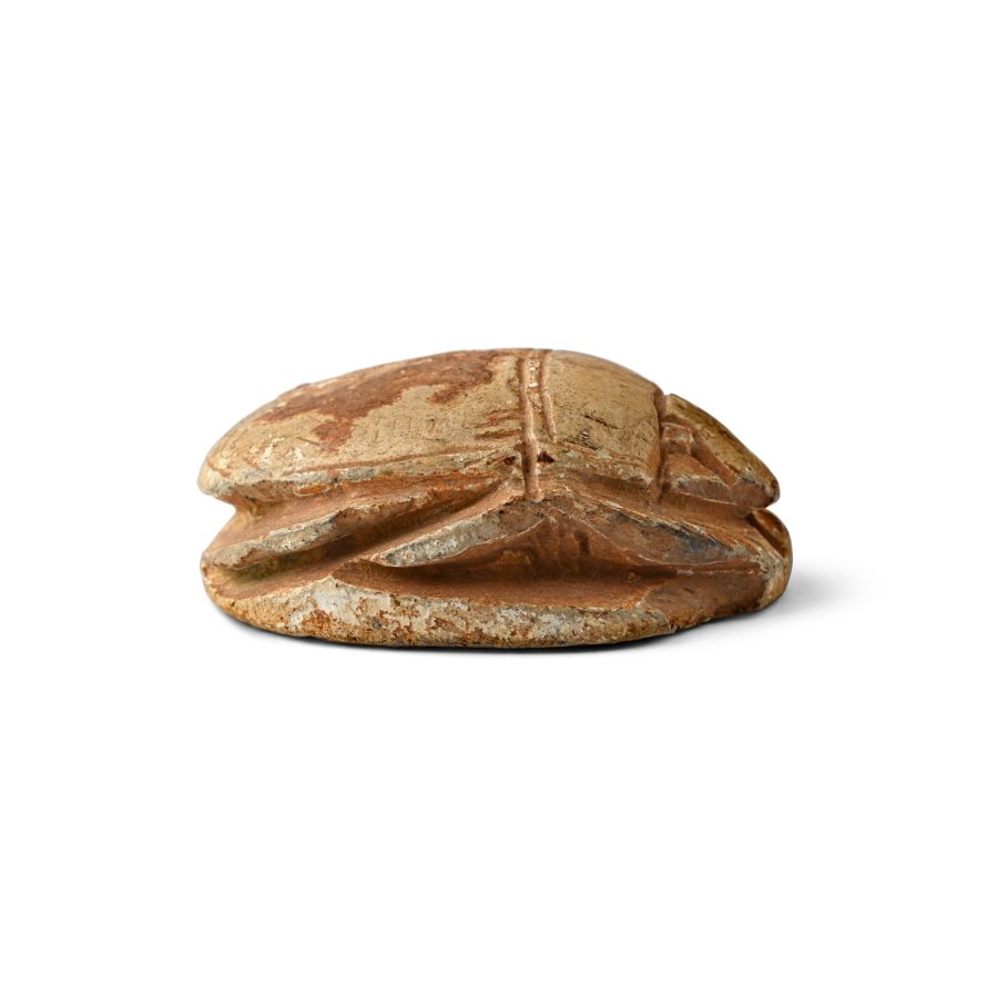 Large Egyptian Steatite Scarab with Bes and Cartouches of Thutmose III