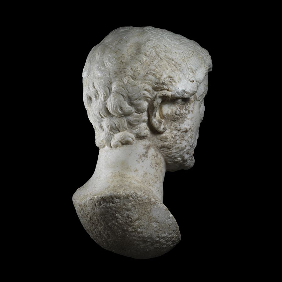 Twice the Life-Size Marble Portrait of Emperor Hadrian