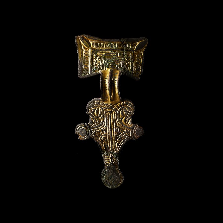 Anglo-Saxon Gilt Bronze Great Square-Headed Brooch