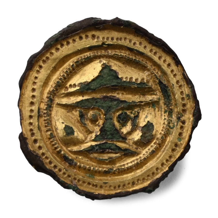Anglo-Saxon Gilt Bronze Button Brooch