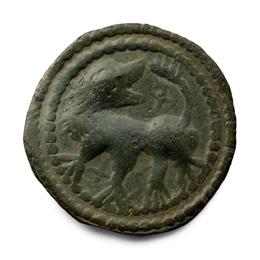 Anglo-Saxon Bronze Beast Facing Back Applied Brooch Face