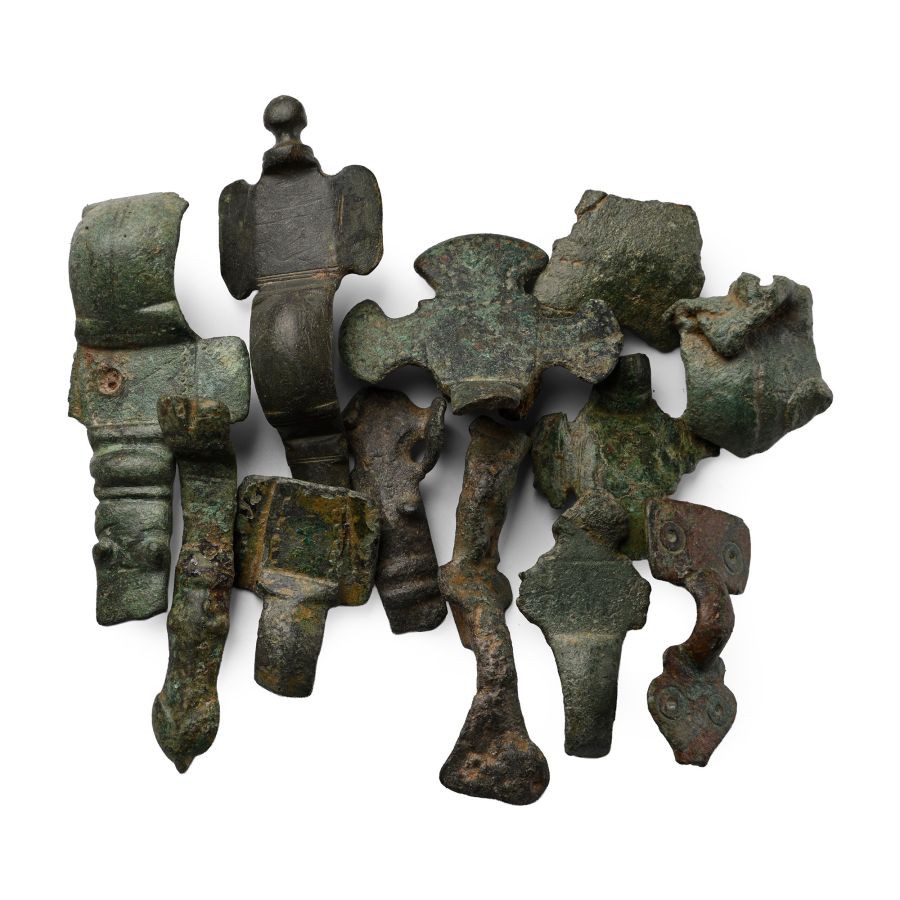 Anglo-Saxon Bronze Brooch Fragment Collection