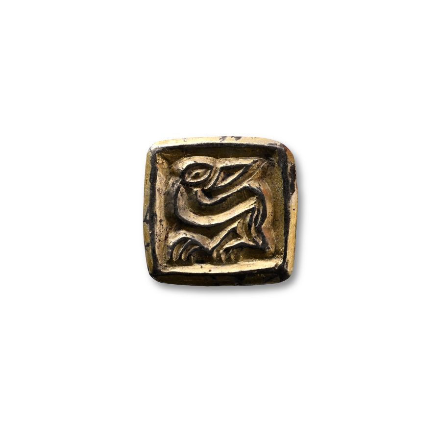 Germanic Silver-Gilt Beast Facing Back Mount