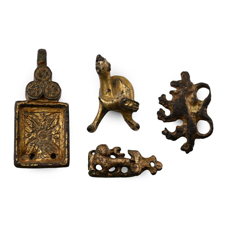 Medieval Gilt Bronze Artefact Group